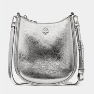 NWT Kate Spade ♠️ Kayla Small Metallic Swingpack Silver Crossbody Bag